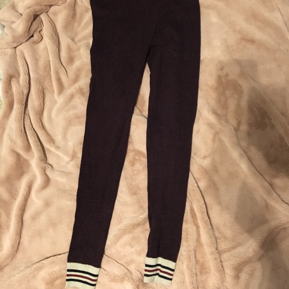 NWOT Burgundy Sock Monkey leggings